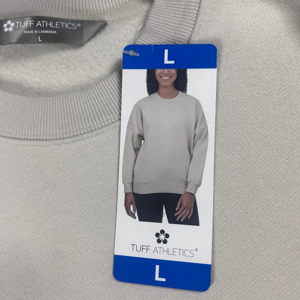 Tuff Athletics Matte Pearl Crewneck Sweatshirt Oversized Comfort Size Large NEW - Picture 5 of 9